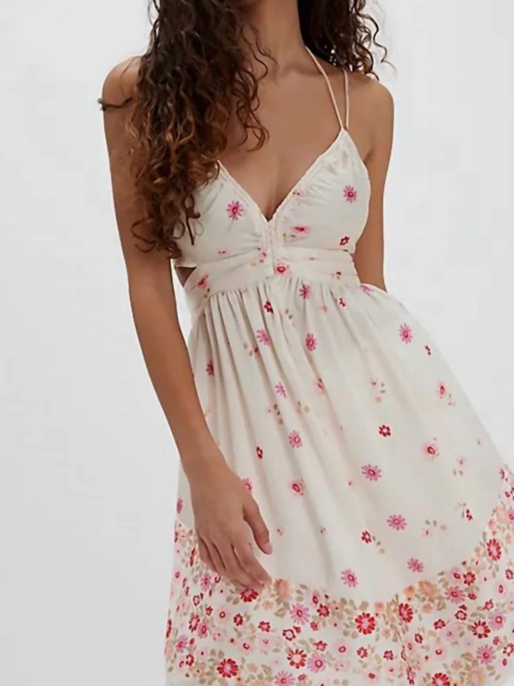 NWT Free People Oasis Mini Slip Dress In Sweet Combo Size L retail $98